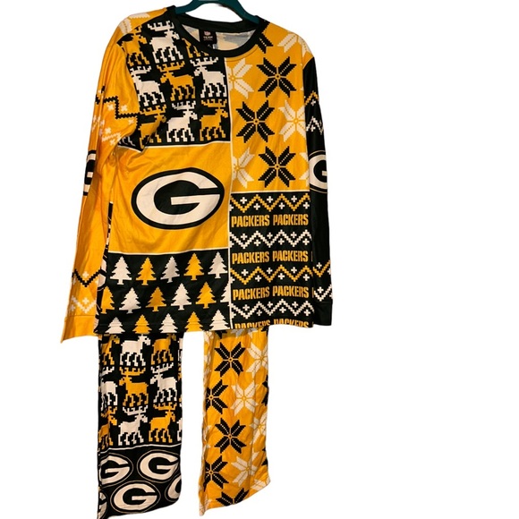 Nfl Green Bay packers holiday pajamas ugly sweater Christmas pjs M set - Picture 1 of 6